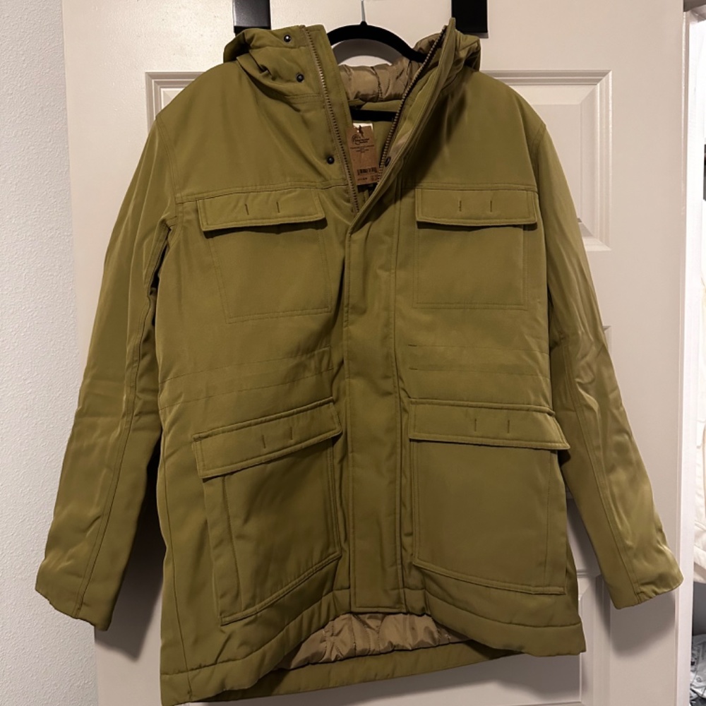 Sage Green medium Mens Parka Relaxed-Fit Water Repellent Polyester Hooded - Picture 1 of 6
